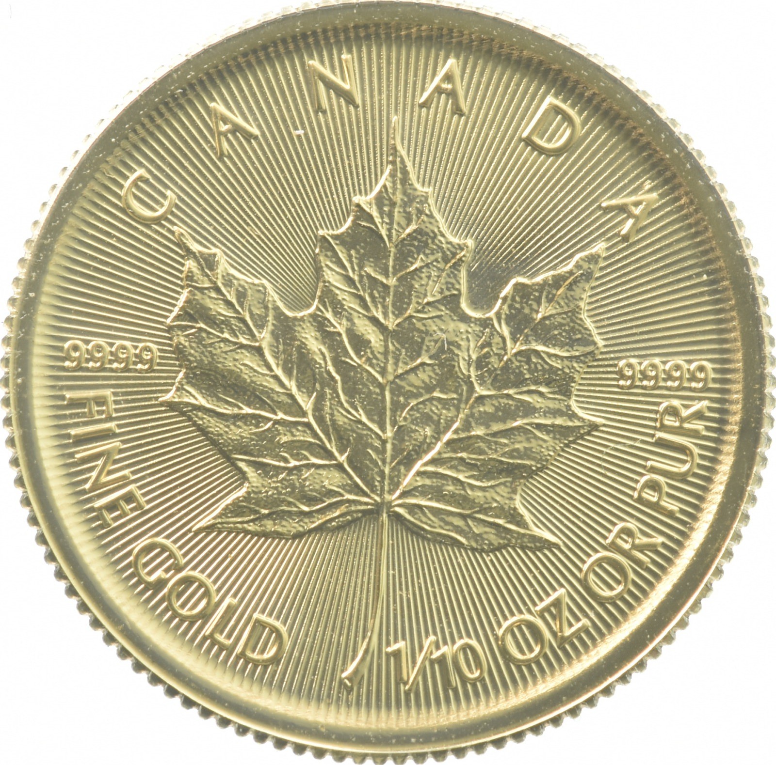 Random Date 1982-2024 Canada Gold Maple Leaf - 1/10 Oz - $5 BU .9999 Fine