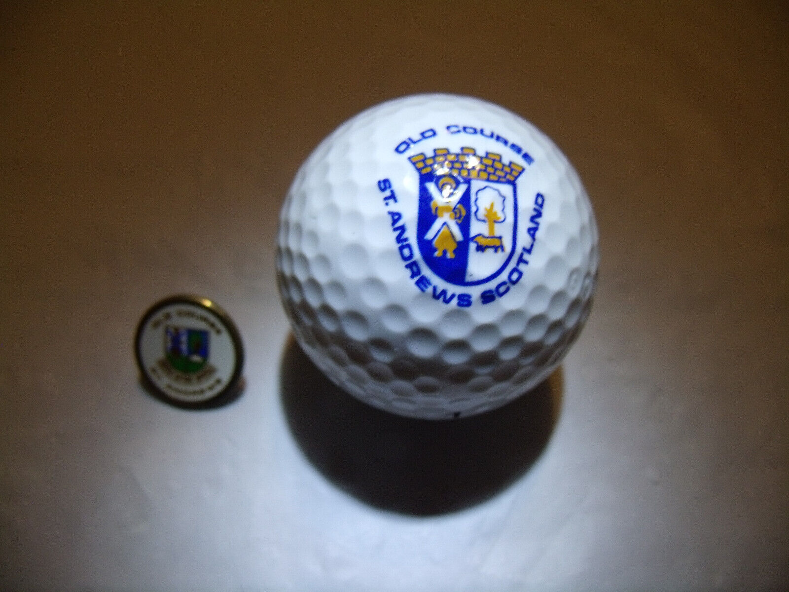 Old Course St. Andrews Scotland Logo Golf Ball & Ball Marker w/ Stem Lot