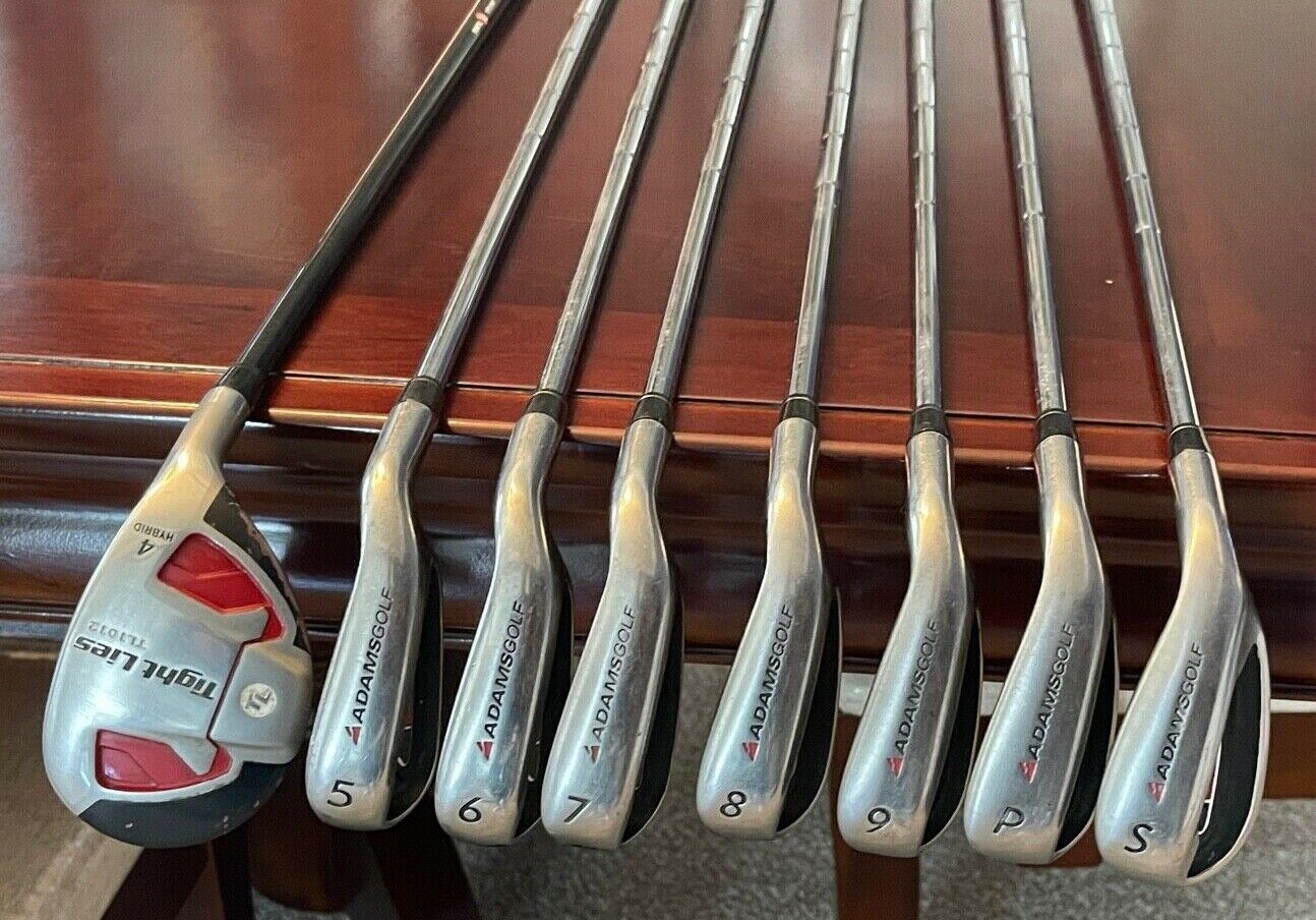 Adams Tight Lies Golf Iron Hybrid Set 4H + 5-PW + SW Regular UniFlex Shafts NICE