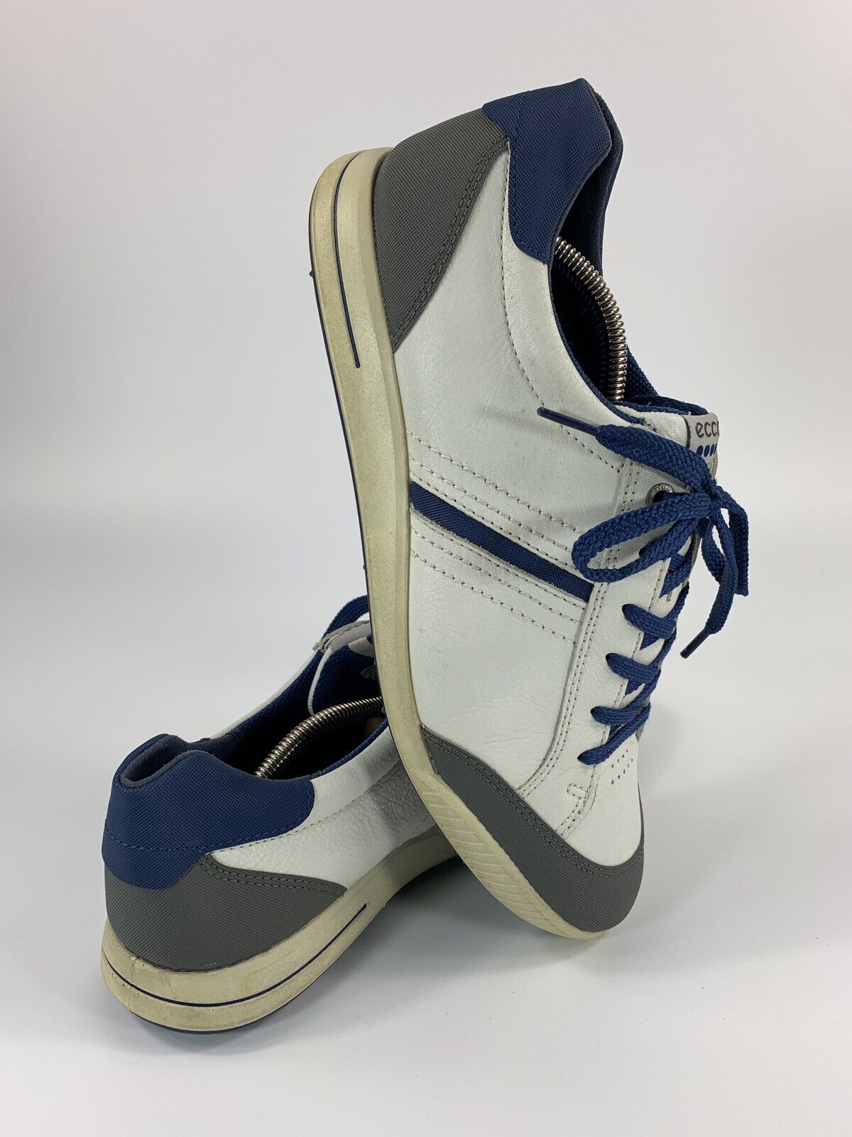 Ecco Hydromax Men\'s Size US 11-11.5/EU 45 TPU Shoes White Leather Blue Gray