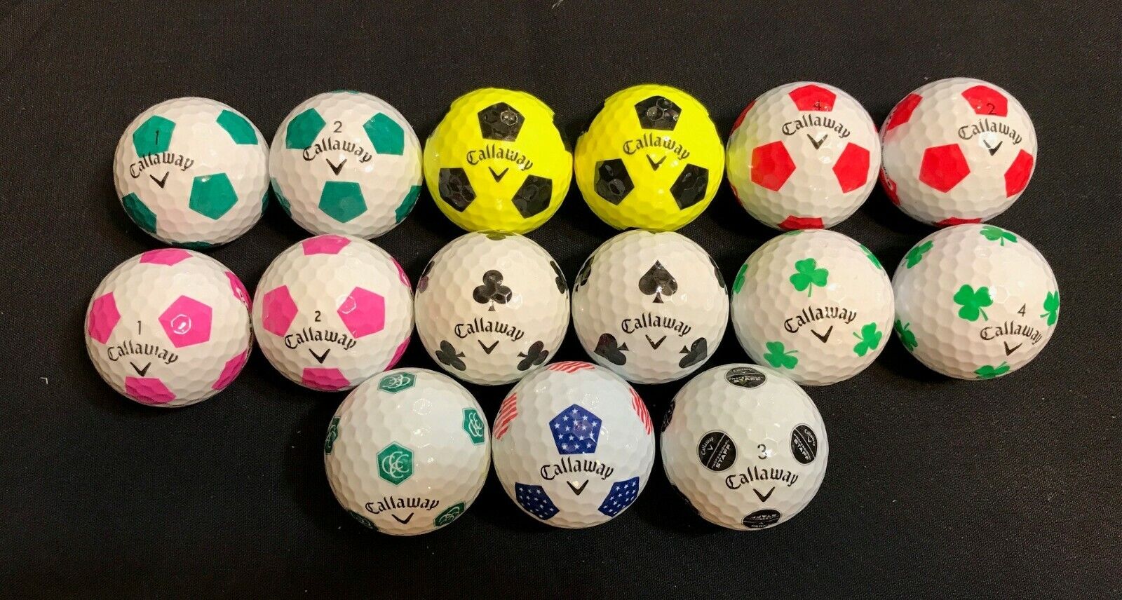 15 Callaway Chrome Soft Truvis golf balls Pristine 5A condition Various patterns