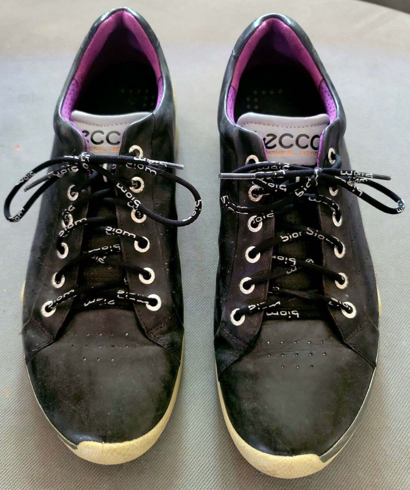 ECCO Biom Hybrid Natural Motion Black/Purple Yak Leather Golf Shoes Men\'s EU 44