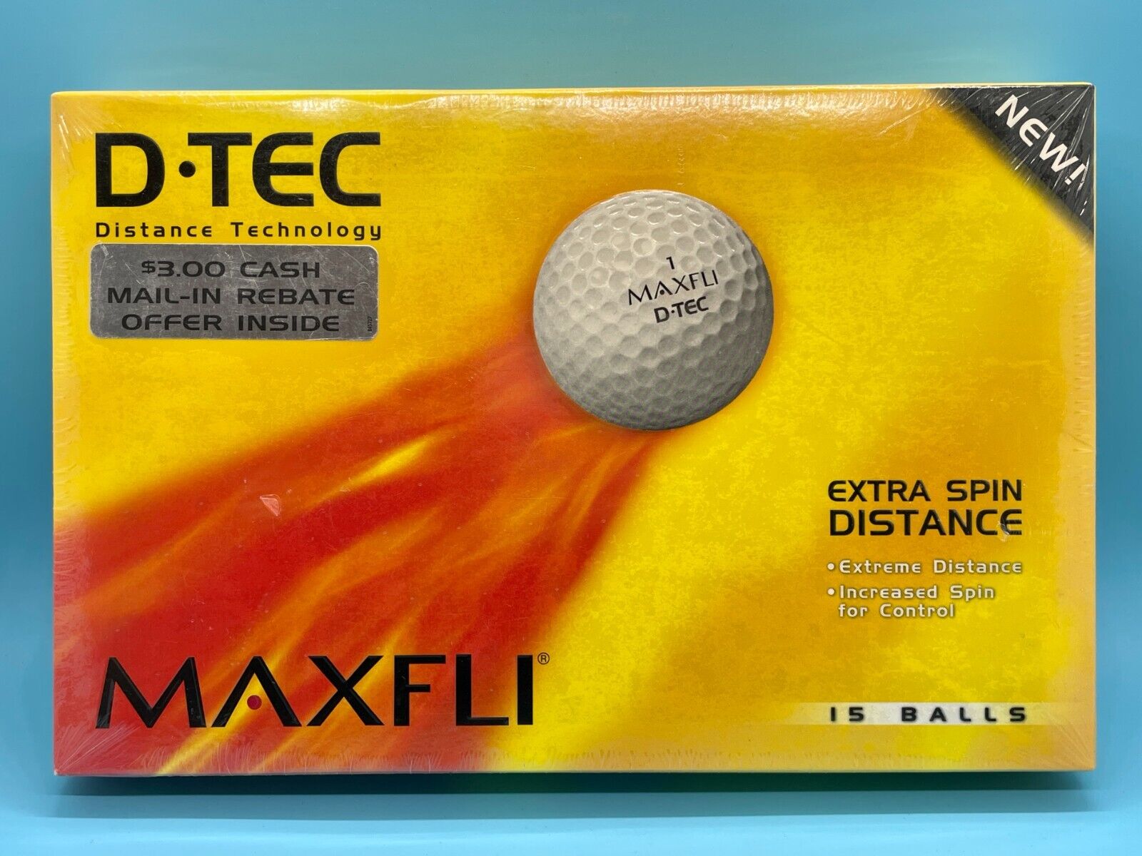 MAXFLI D TEC D-TEC Extra Spin Distance Golf Balls - Box of 15 New Sealed