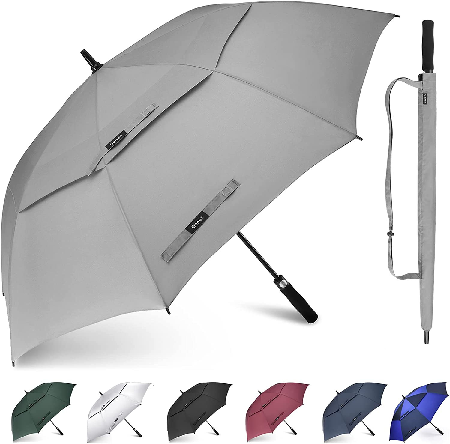 54/62/68 Inch Extra Large Golf Umbrella, Automatic Open Travel Rain Umbrella wit