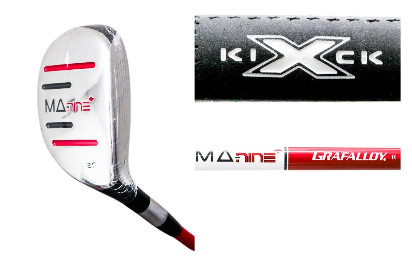 KICK X MA-Nine Hybrid Golf Club Grafalloy Regular Flex Right Hand 21 Degree Loft