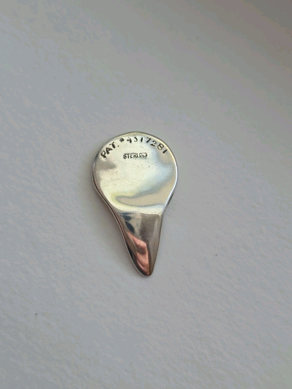 1980s Sterling Golf Ball Marker Solid 925 Pat 4317281