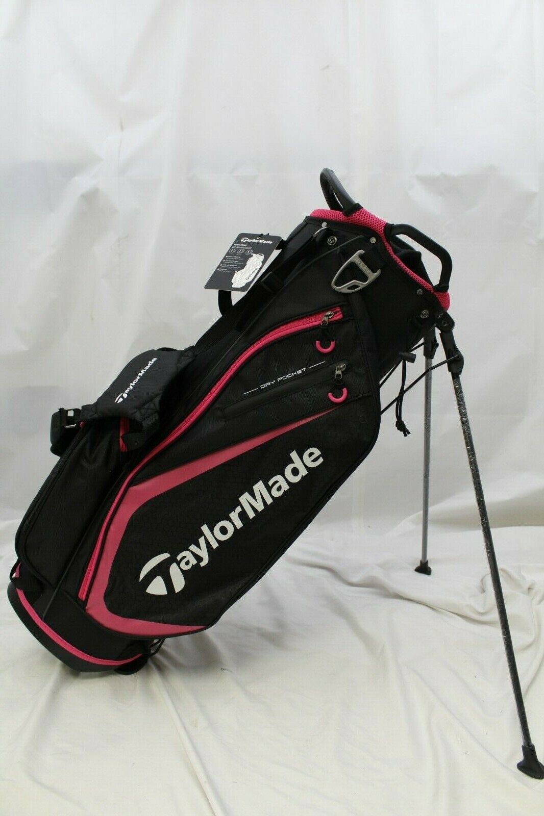 New TM19 Taylormade Select Stand Carry Golf Bag Dual Straps Black / Pink