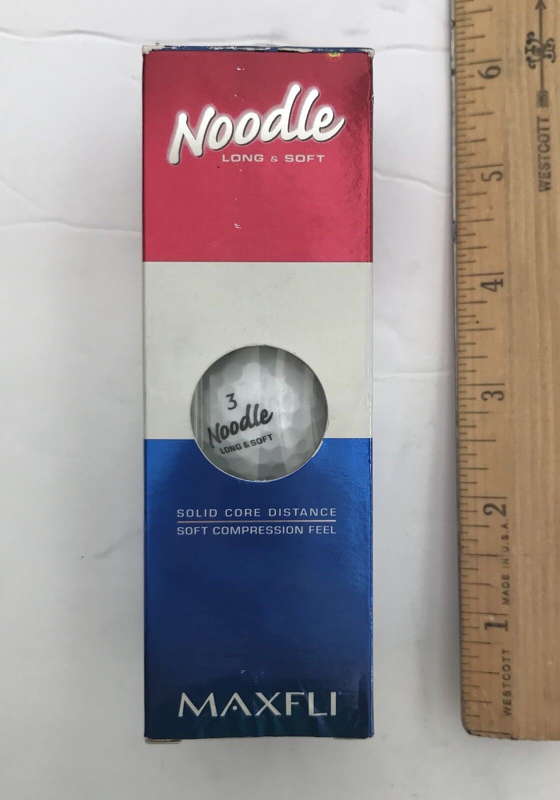 Maxfli Noodle Long & Soft Golf Balls - Sleeve of 3 / New / #3 / White