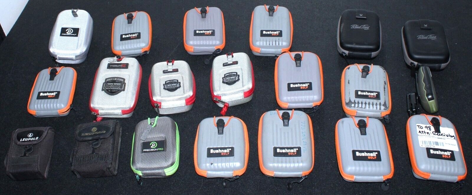 Lot of 19 Rangefinder Cases and 1 Defective Rangefinder/GPS Unit