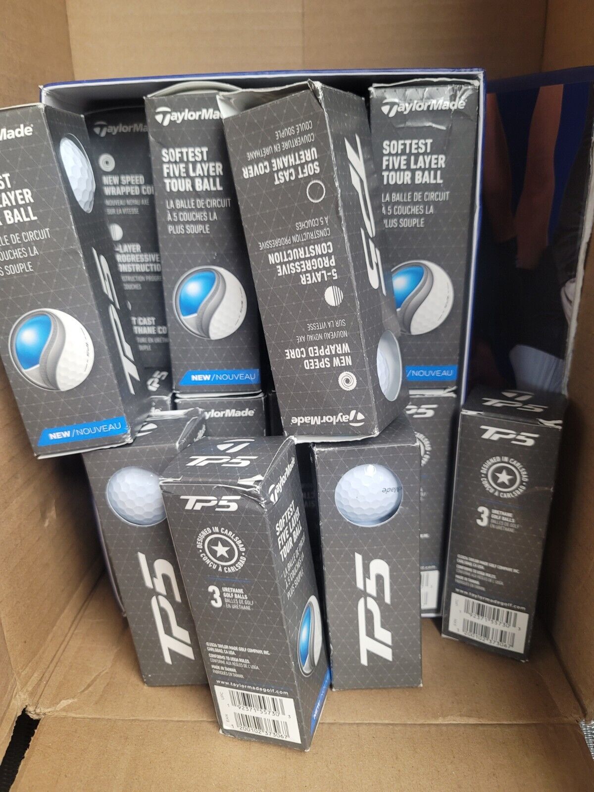 5 Dozen New Taylormade TP5 Golf Balls 60 balls with 9 extra with print FREE