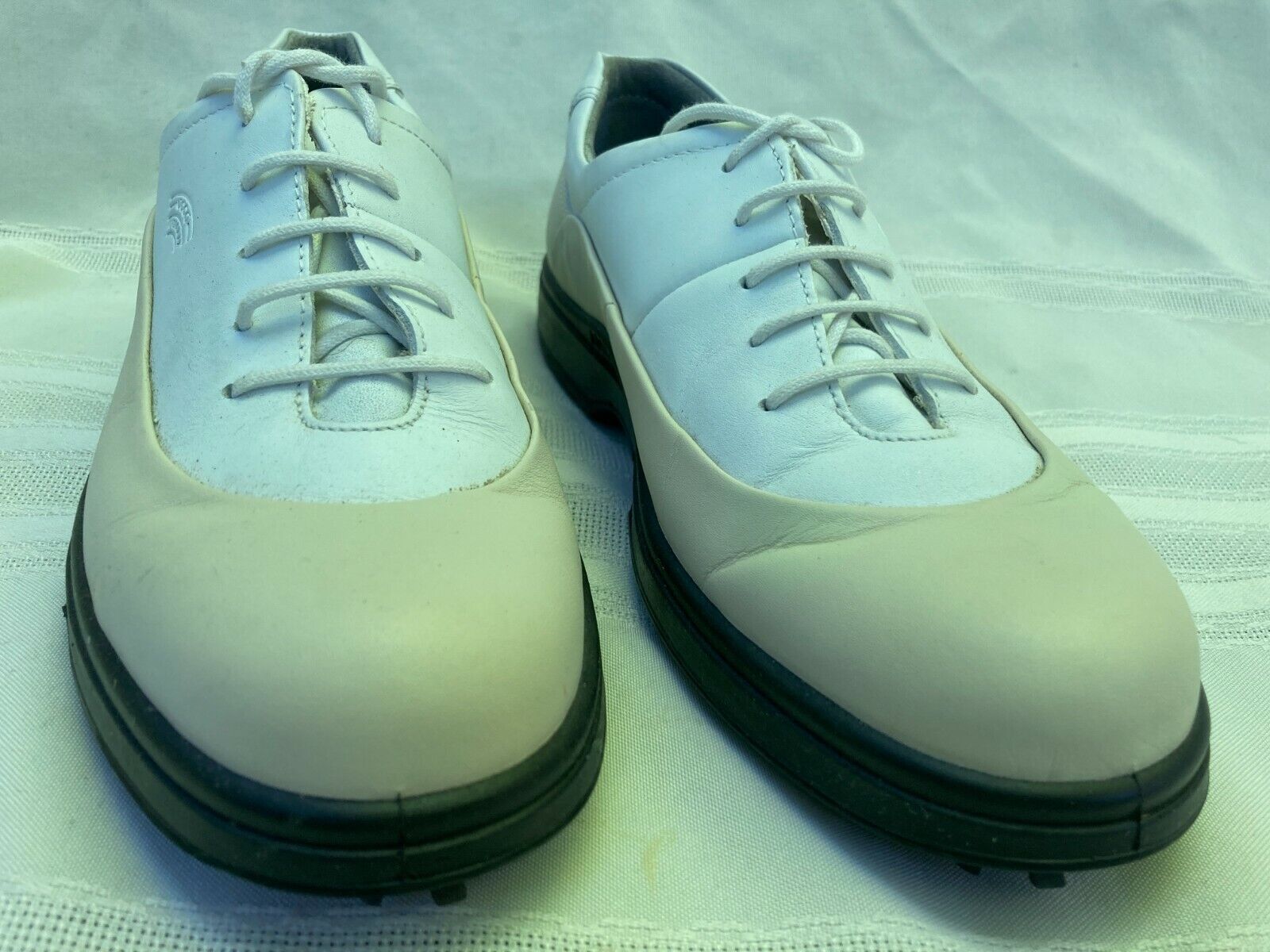 ECCO Euro 40 Mens 7, Women’s 9.5 Hydromax Golf Shoe White, Ivory VGUC
