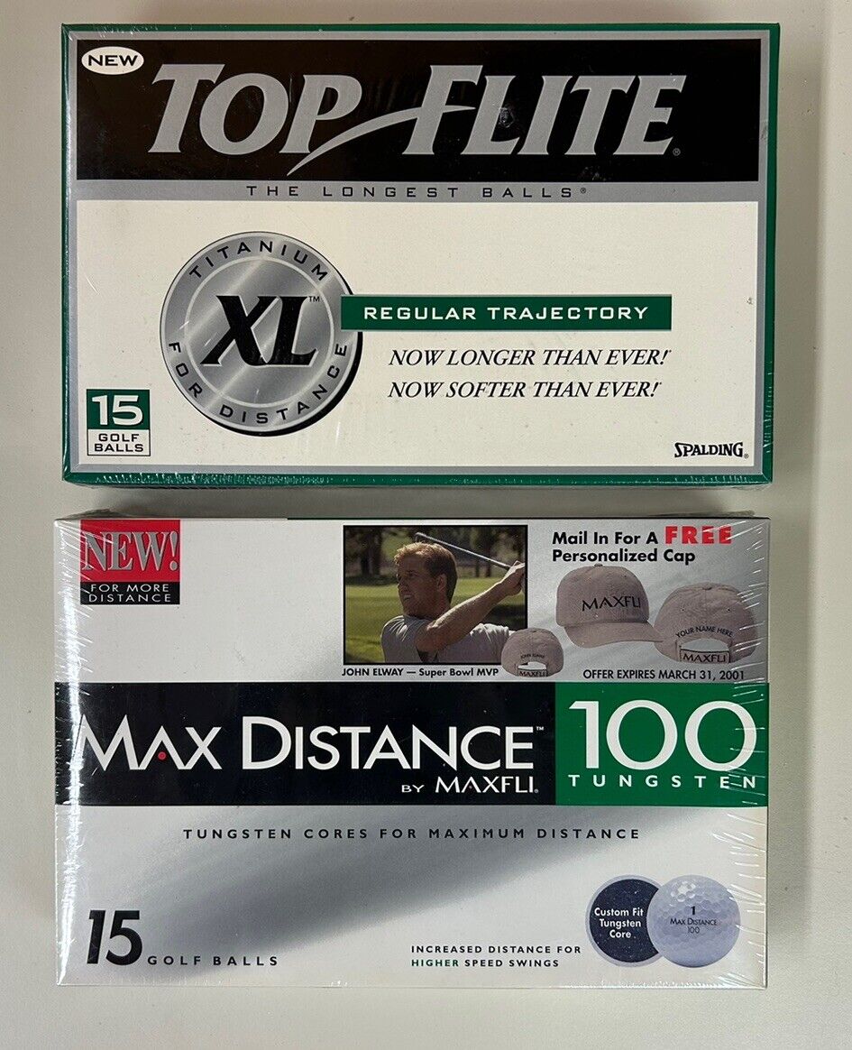 Golf Balls Top Flight XL (15) NEW & Maxfli Max Distance (15) NEW