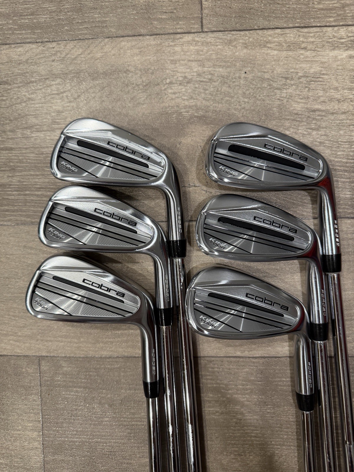 Cobra King Tour 2023 5-PW Iron Set. KBS Tour Stiff Flex Shafts. Good Condition.