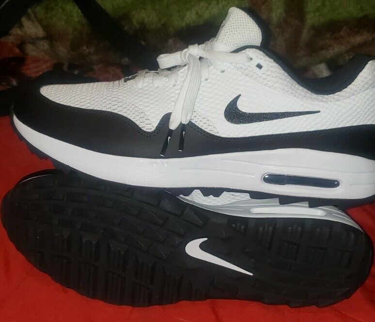Nike Air Max 1 Golf Shoes Black White CI7576 100 Men’s Size 10.5