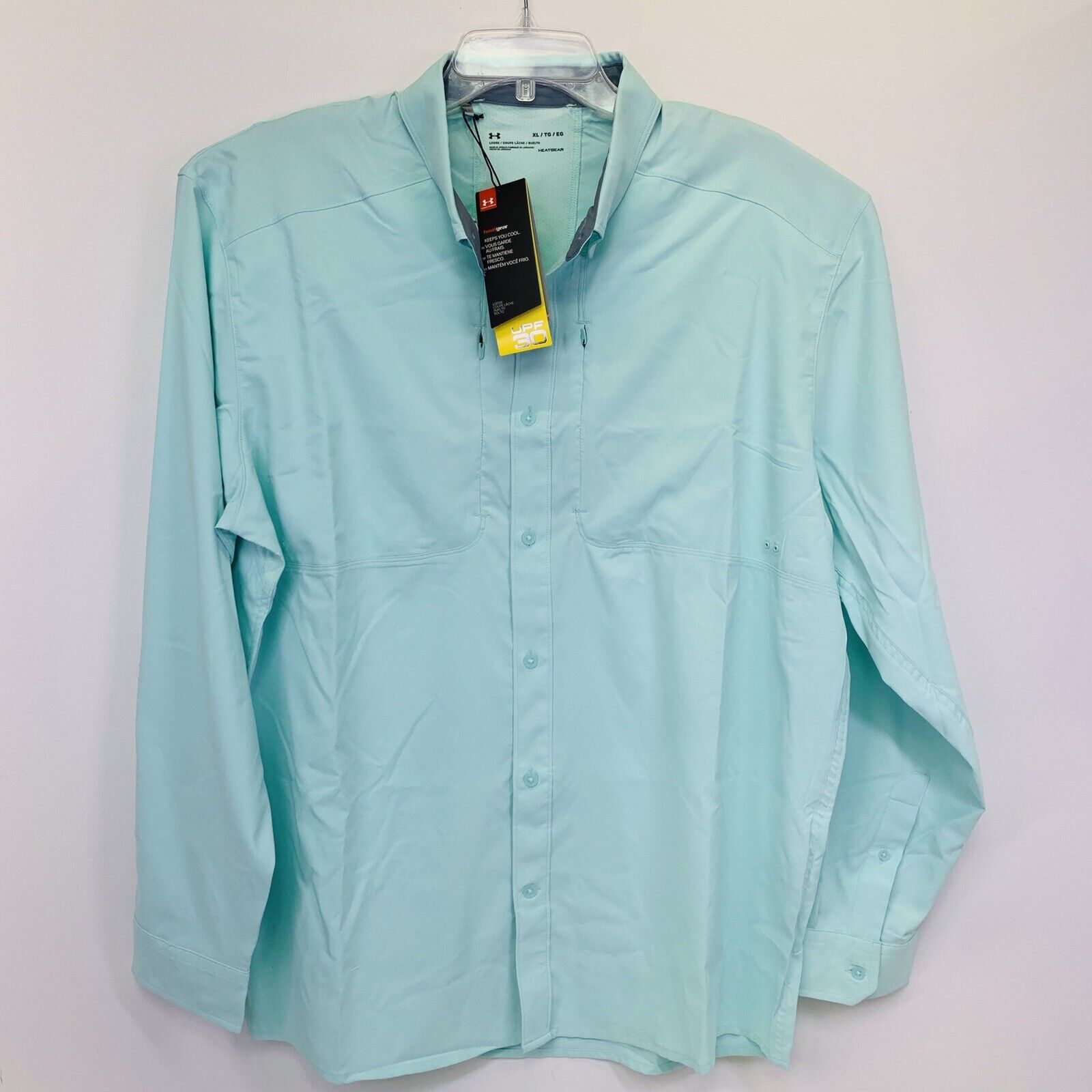 Under Armour Mens Xlarge  Mint Green UA Tide Chaser  Fishing Shirt NWT’s (O28)