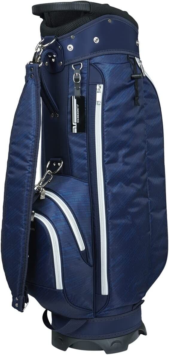 NEW J.LINDEBERG Golf Caddy Bag Tour Monogram Unisex Golf Caddy Bag - Navy Blue
