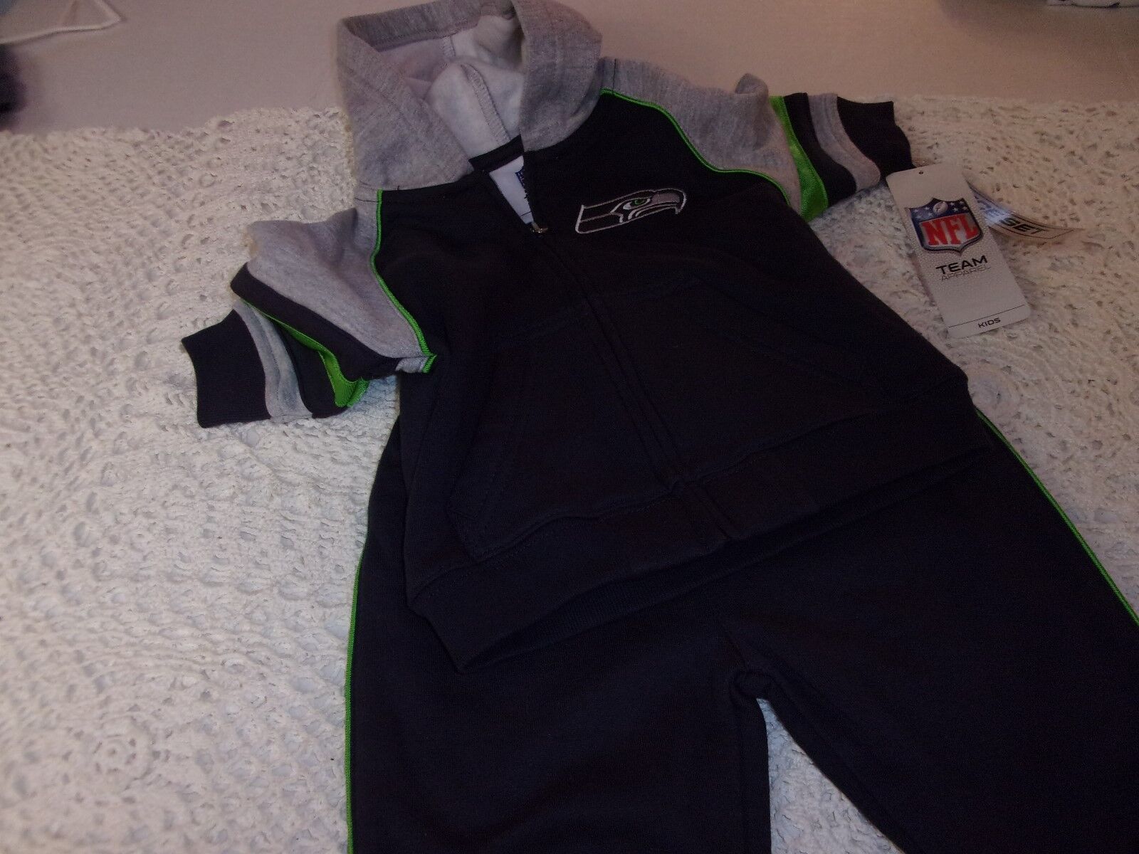 Seattle SEAHAWKS Infant Jogging Athletic 2 pc Outfit 0-3 6-9 mo baby NFL jacket
