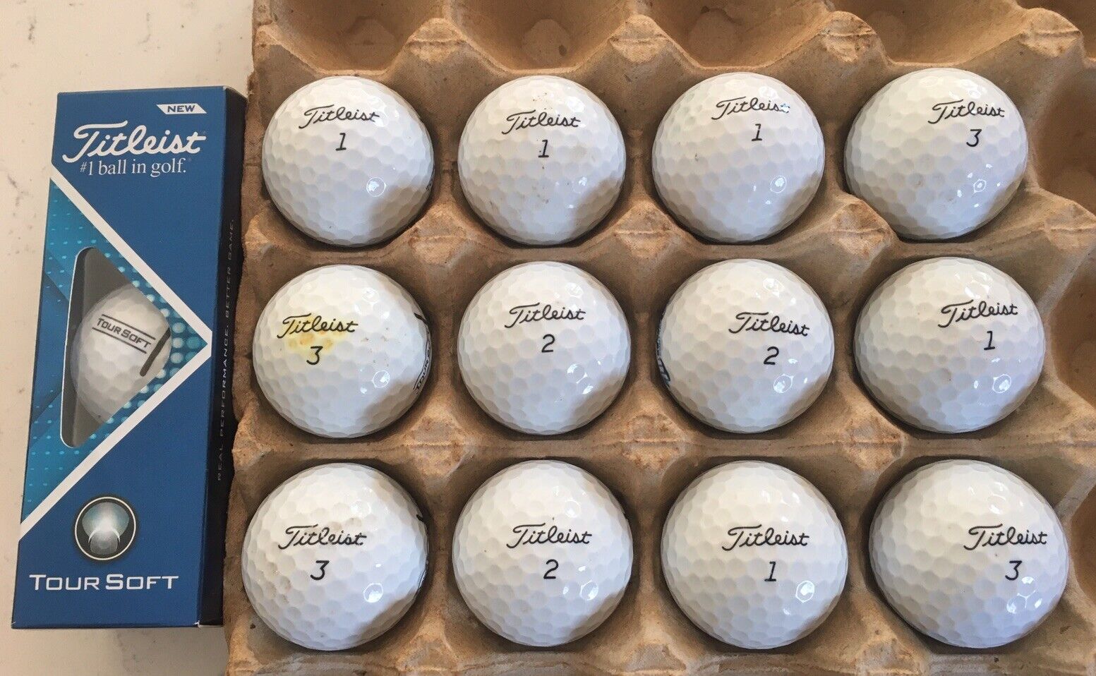 15 Titleist TourSoft Golf Balls. Includes Sleeve of Brand New Balls.