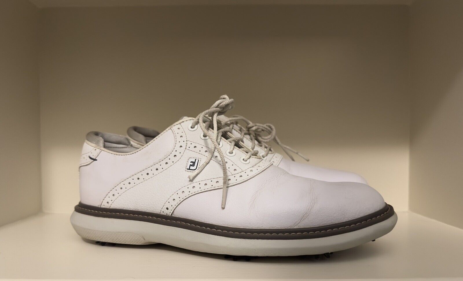 Footjoy (FJ) Men’s Traditions Golf Shoes - White/White - Size 9 ½