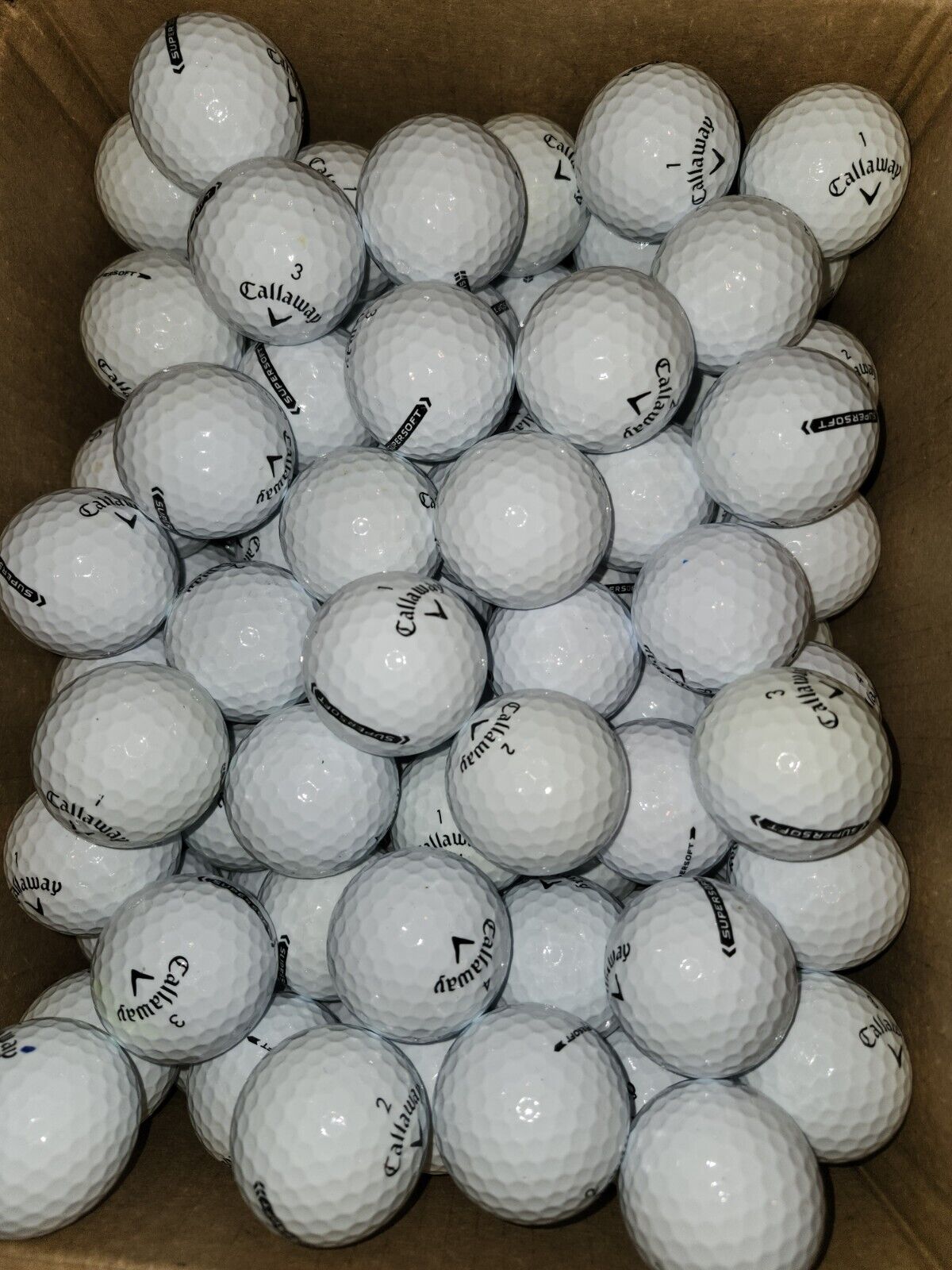 110 Callaway Supersoft Mint Used Golf Balls AAAAA  No Logos Or PM.