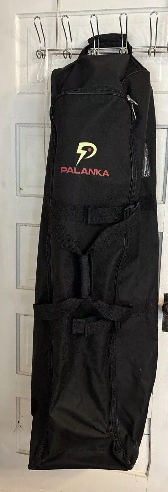 PALANKA Golf Bag Travel Cover with Built-in Wheels (Black) Heavy Duty Fabric