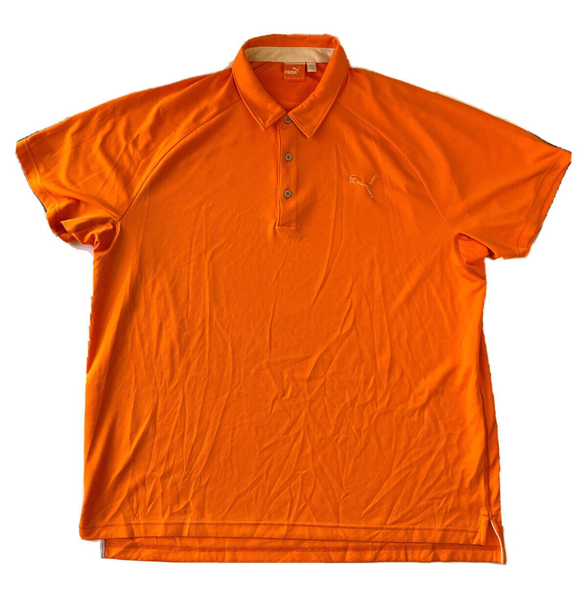 Men’s Puma Golf Polo Dry Cell Rickie Fowler PGA Tour Orange Size XXL 2XL