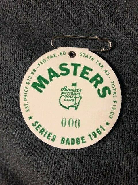 1961 MASTERS Tournament BADGE #000  Augusta National ANGC Gary Player 