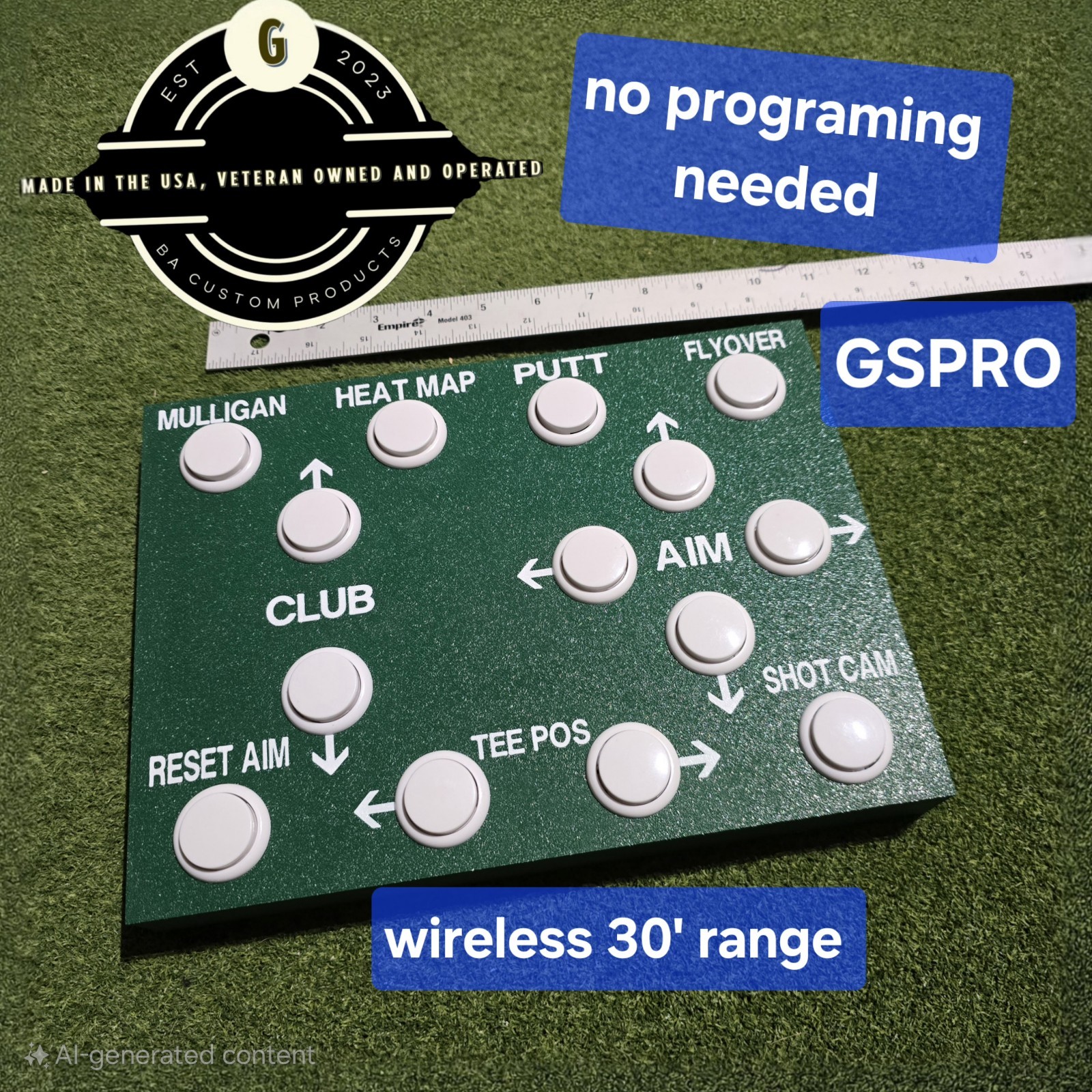 golf  gspro wireless control box, uneekor skytrak,  square,  Garmin(green)