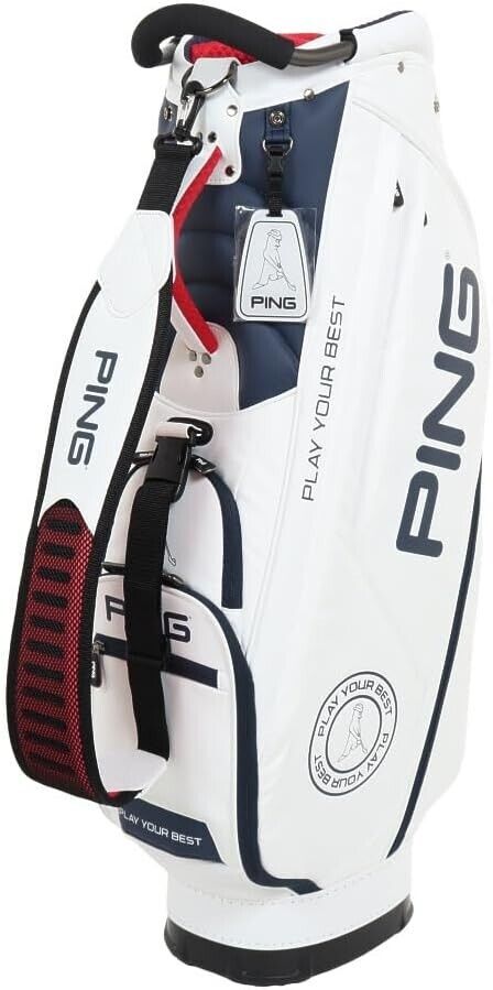 Ping CB-U2301 Golf Men\'s Cart Caddy Bag SOFT PU 9.5 x 47 Inch 3.6kg White