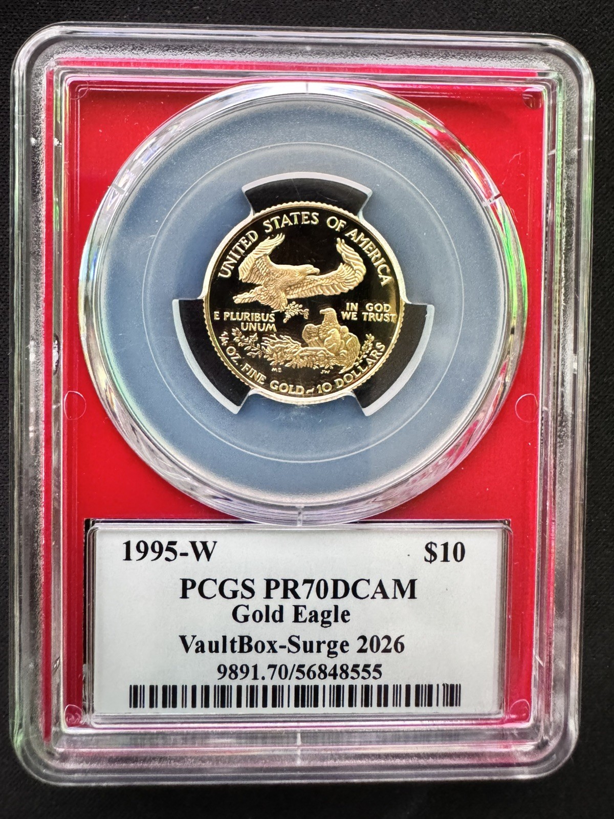 1995-W $10 Gold Eagle PCGS PR70DCAM