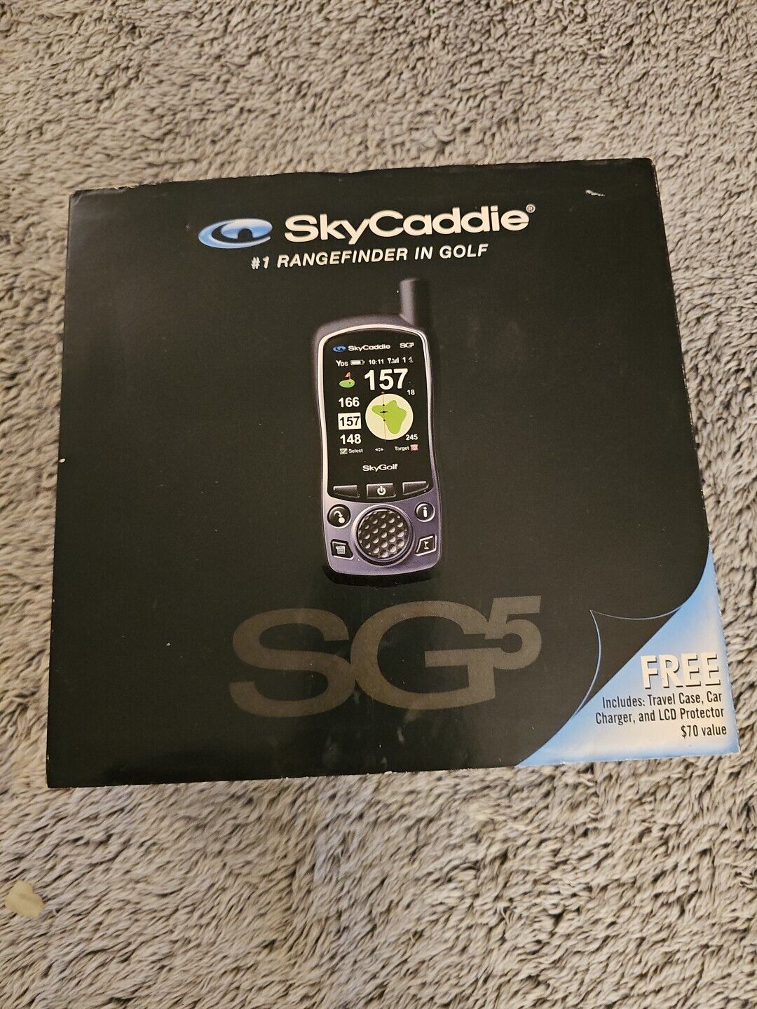 SkyGolf SkyCaddie SG5 Rangefinder GPS In original box. Includes Travel case