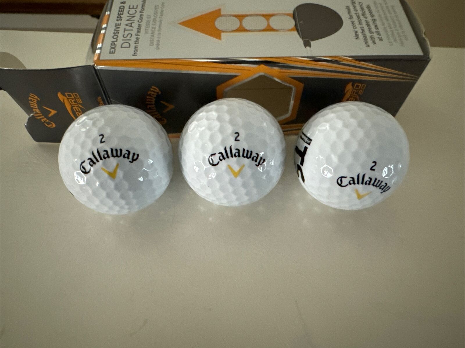 Callaway Golf Balls Sleeve of 3 WARBIRD Designed for Distance BRANDED