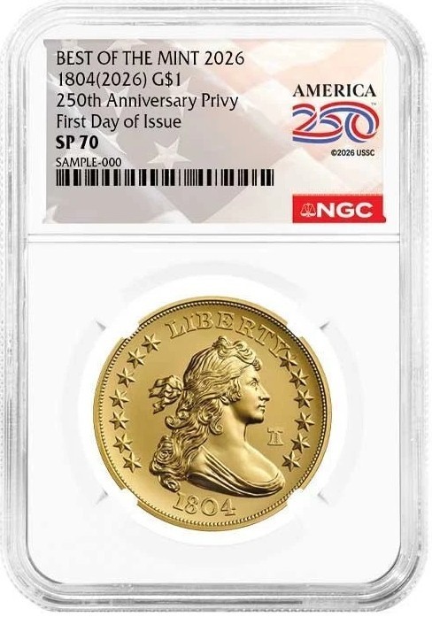 1804(2026) Best of the Mint Gold Dollar G$1 NGC SP70 FDI First Day of Issue