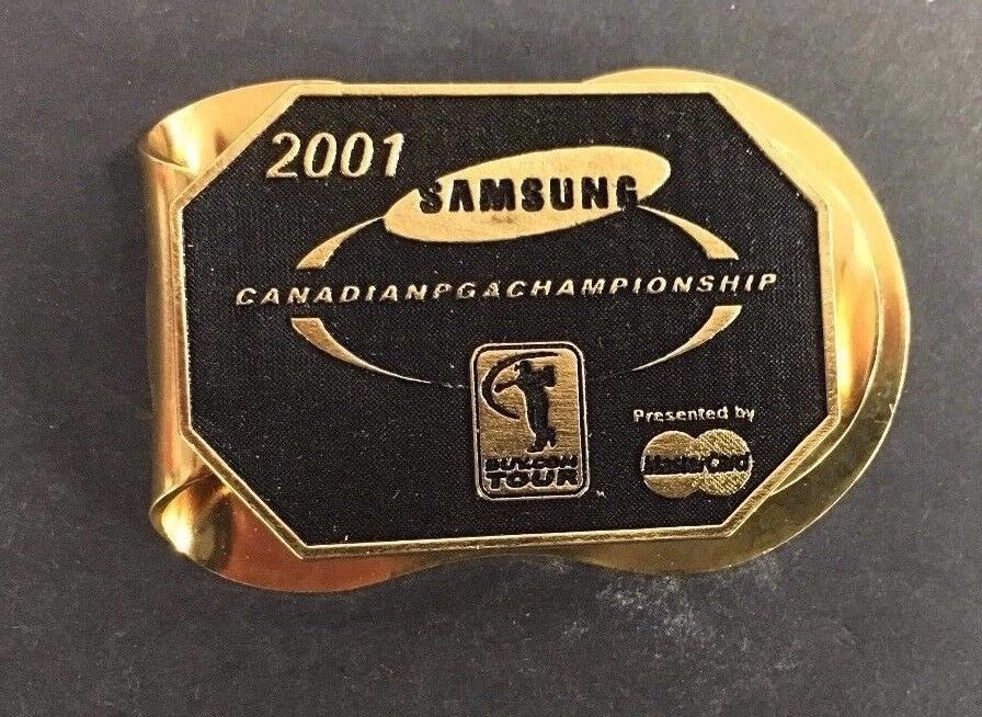 2001 Canadian PGA Championship Player Badge Samsung Master Card Golf Tiger Woods