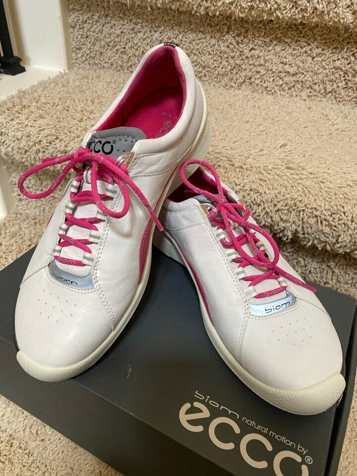 NEW ECCO Biom Hybrid Womens Golf Shoes White/Blanc WATERPROOF 40