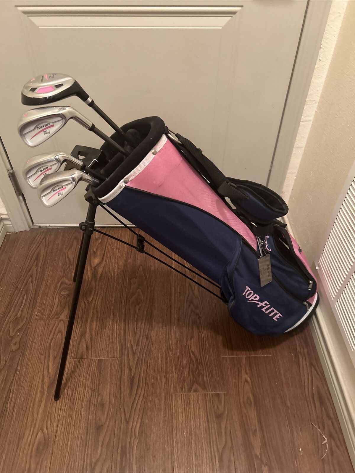 Top Flight Xlj Junior Golf Club Set Pink And Black With Bag 5 Total Clubs