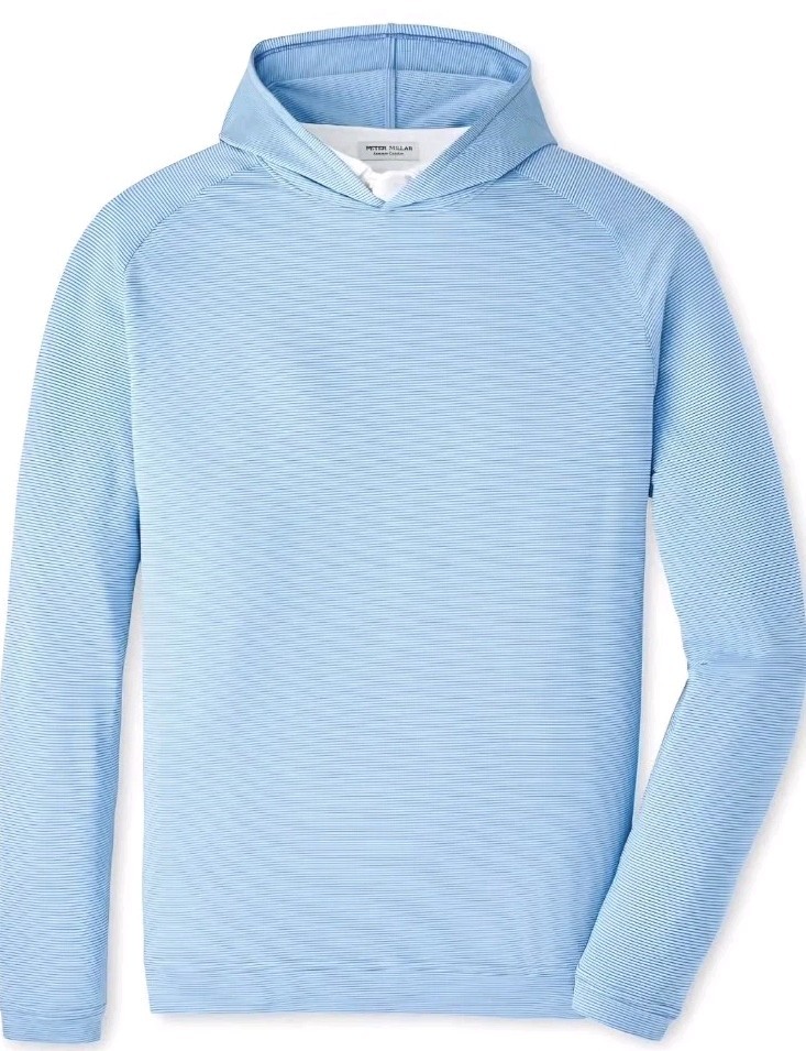 Peter Millar Crown Sport Men\'s Pine Sugar Stripe Performance Hoodie