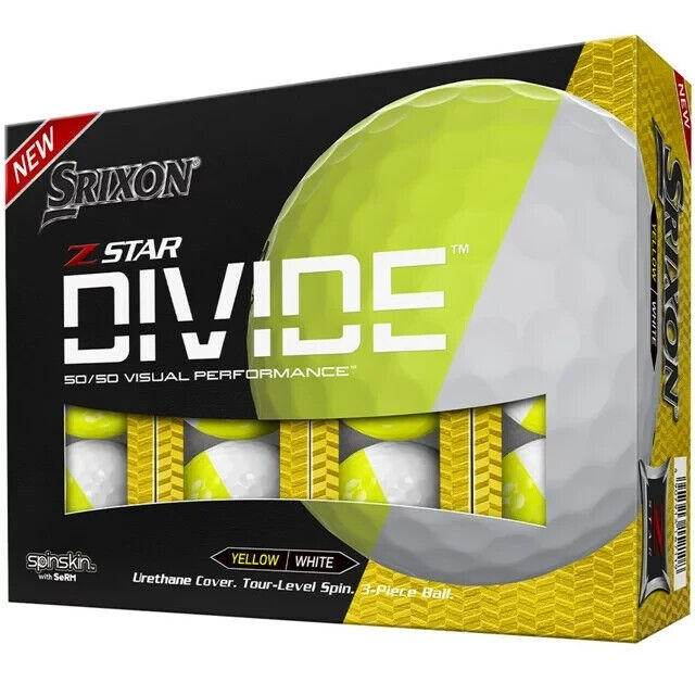SRIXON Z-Star Dozen (12) Yellow/White Divide Golf Ball-50/50 Visual Performance