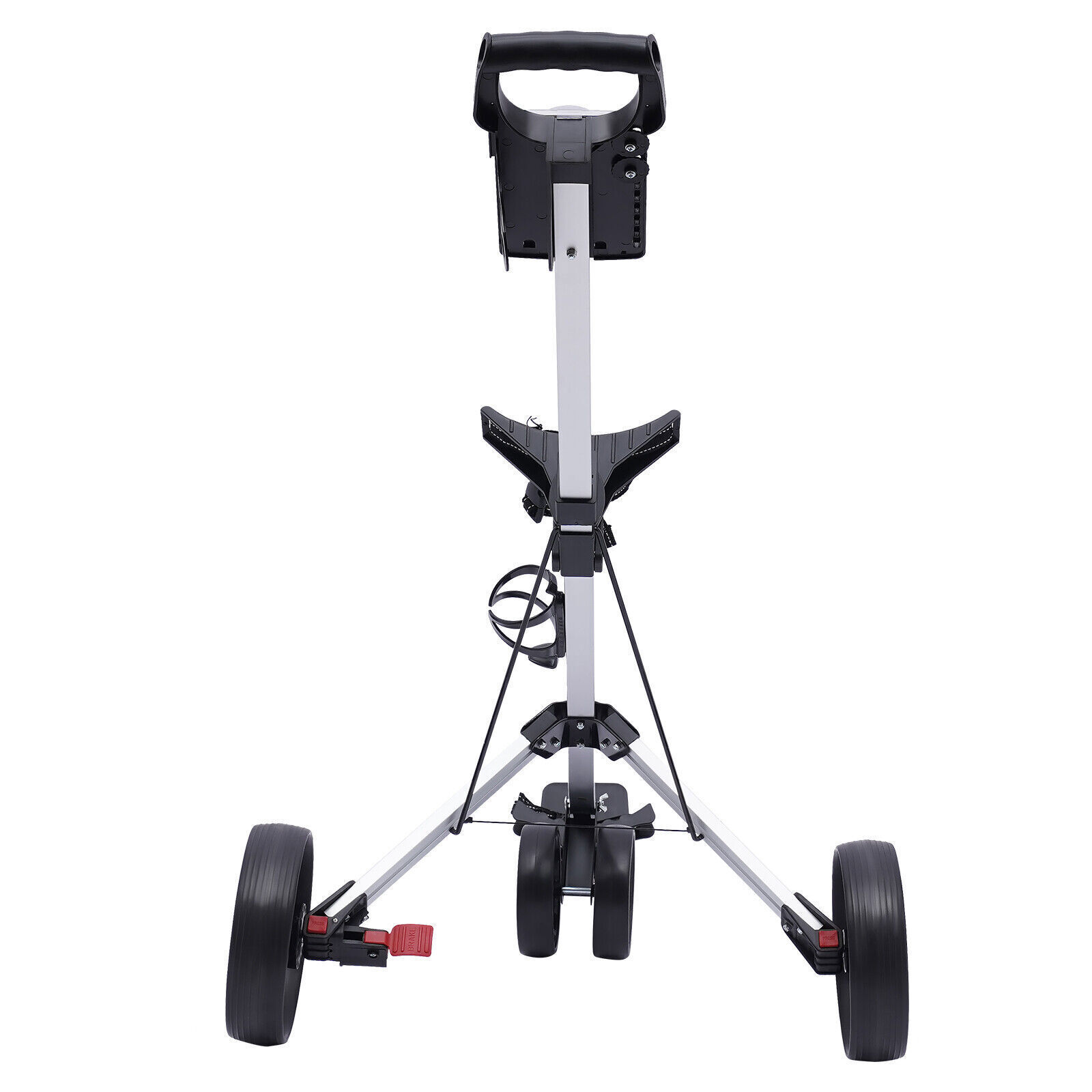 3-Wheel Golf Push Cart Lightweight Push Pull Golf Cart Trolley Sturdy Foldable