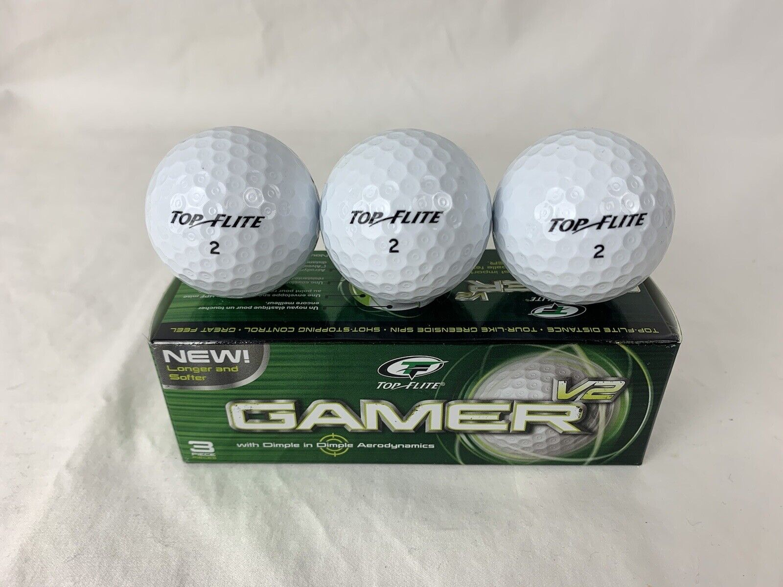 Top Flite Gamer V2 Golf Balls Box Of 3 / NO LOGOS Printed On These Balls BNIB￼￼
