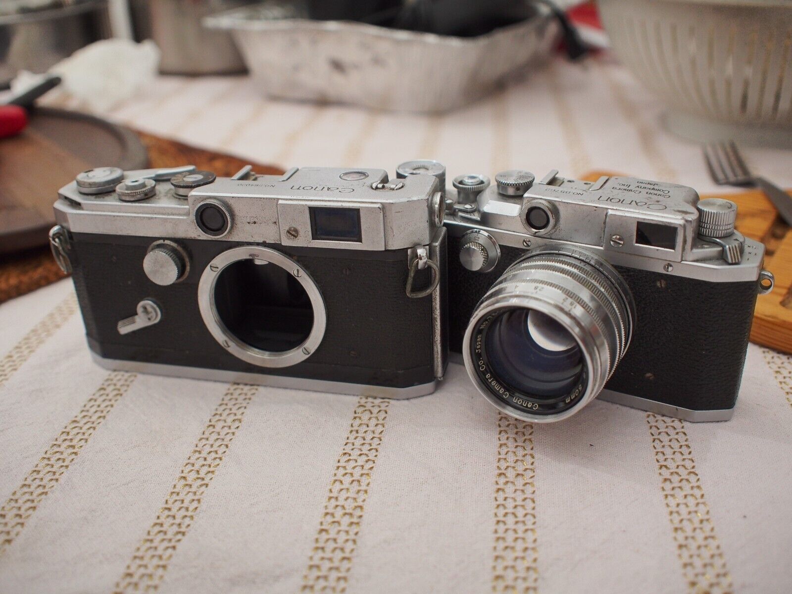 Canon Model IIIA and Canon VL l39, m39 LTM Rangefinder for parts or repair