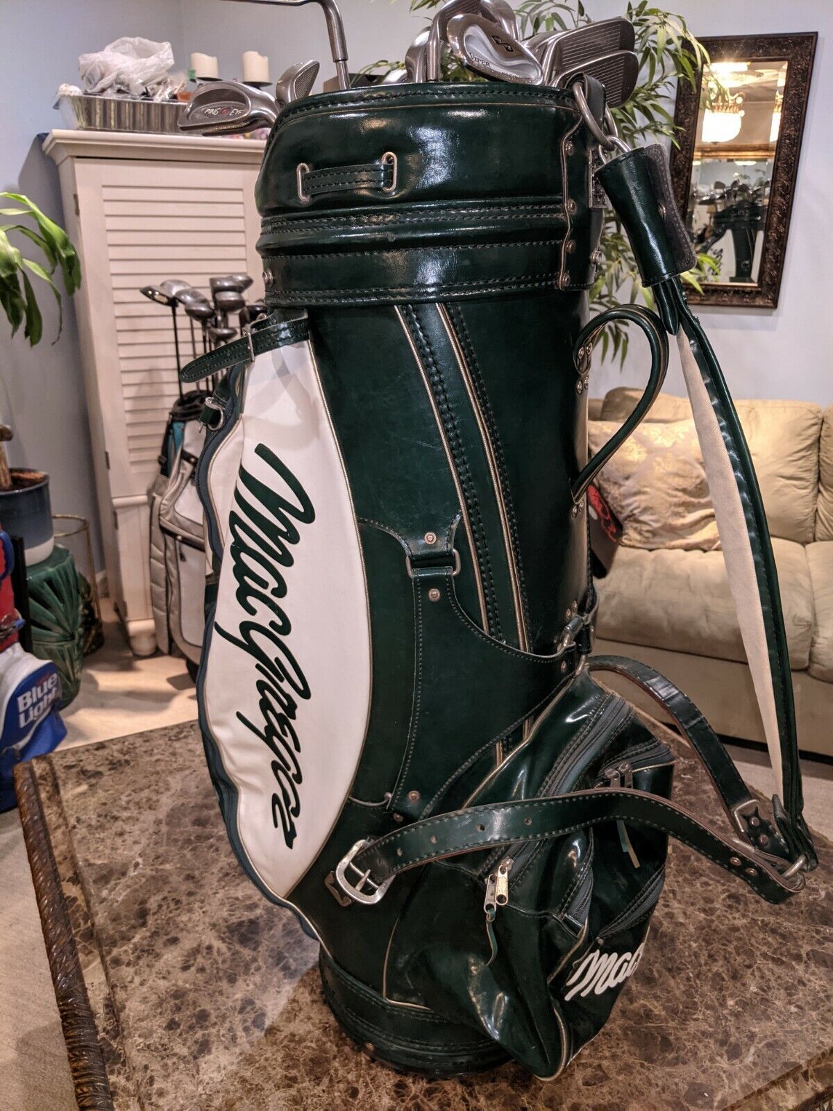 Vintage MacGregor Tour Staff Golf Bag ⛳️ PRO ONLY ⛳ Green/White ⛳ 6 Way Divider 