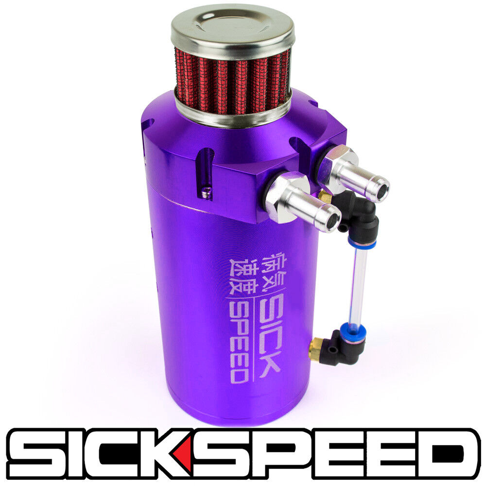 SICKSPEED PURPLE OIL CATCH CAN VENTED BAFFLED ENGINE BREATHER FILTER P2