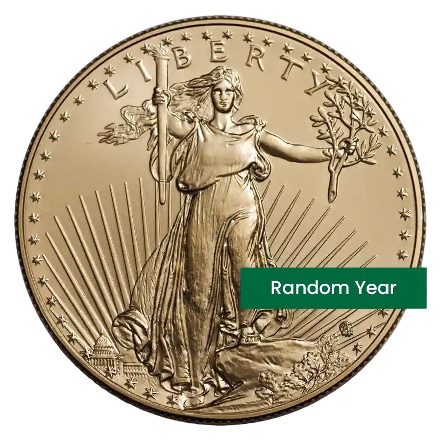 1 oz American $50 US Gold Eagle Coin BU (Random Year)