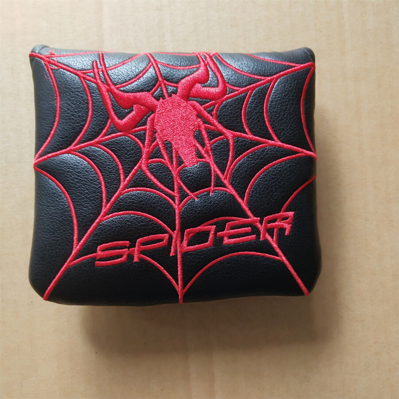 Black/Red Spider Golf Square Mallet Putter Headcover Magnet Cover for Taylormade