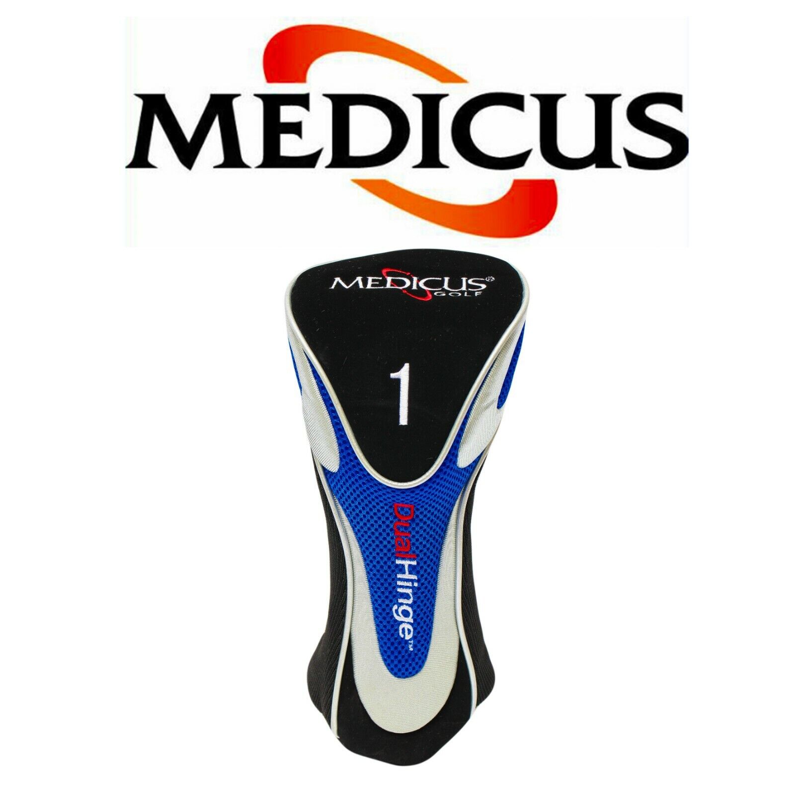 NEW Medicus Golf #1 Dual Hinge Golf Club Head Cover Blue Fits Most Driver Clubs 