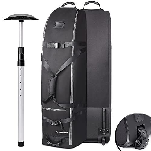 CHAMPKEY 1200D Soft Padded Golf Travel Bag with Support Rod  Gray（LITE Version）