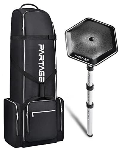  Golf Travel Bag with Wheels,Golf Travel Case for Airlines Black+Support System