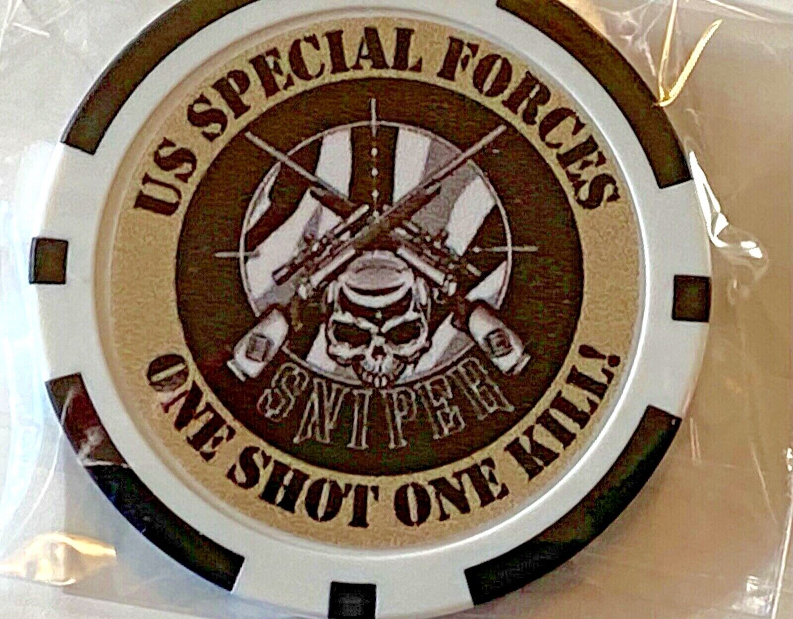 Special Forces - One Shot One Kill - Magnetic Clay Poker Chip -Golf Ball Marker 