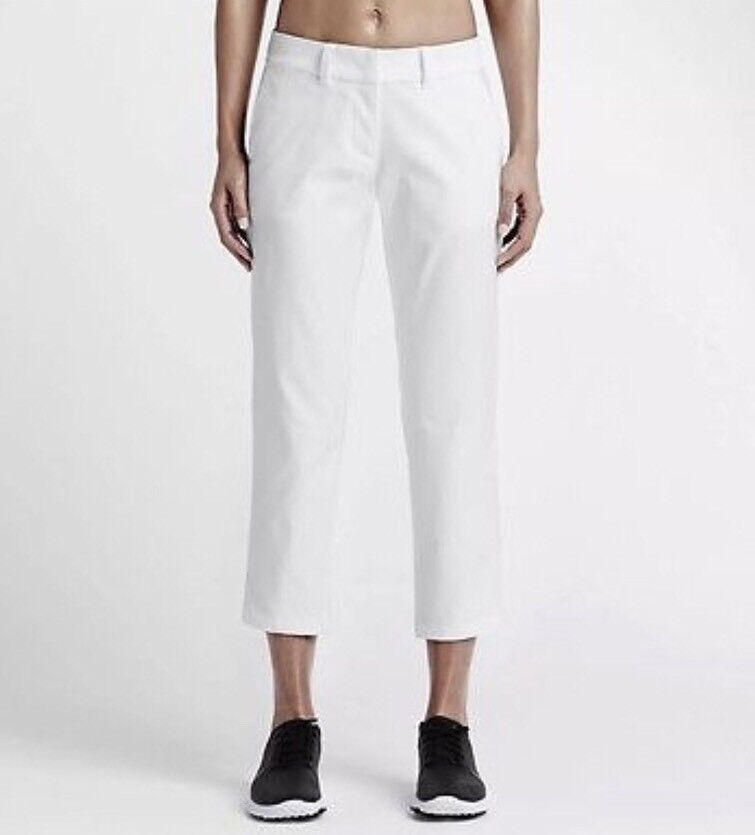 Nike Golf capri crop Pants Size 6 White 618146 100 NEW Nwt